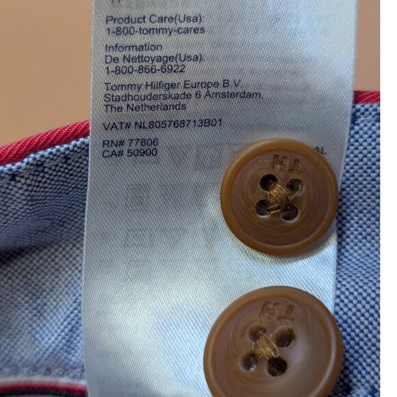 Tommy Hilfiger Custom Fit Mens Polka Dot Chino Pants Coral Pink Size 38 - Picture 7 of 9